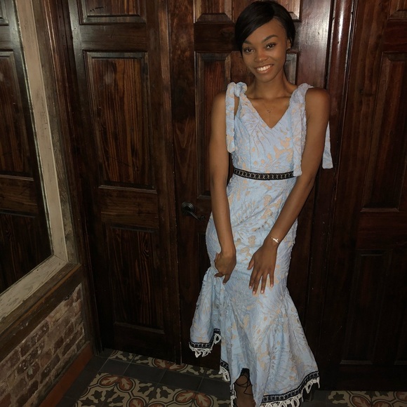 Turquoise Patterned Dress - Picture 3 of 3